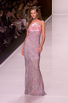 pink gray sequin gown