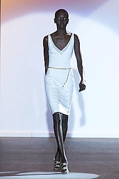 fitted white silk dress