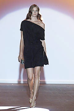 black silk off-shoulder dress