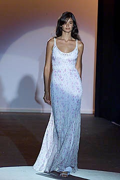 white floral silk gown