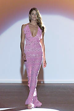 fitted pink silk gown