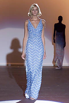 blue sequined sleeveless gown