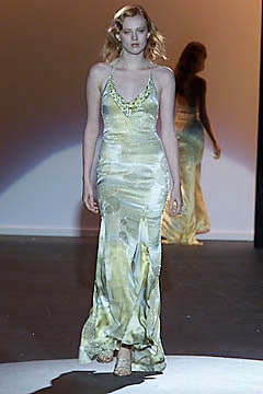 yellow green silk gown