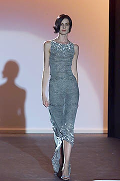 gray sequined sleeveless gown