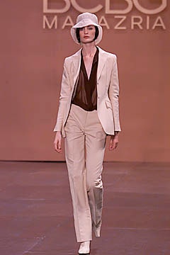 beige tailored suit with hat