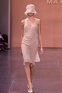 beige sequined midi dress with hat