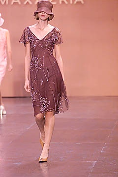 brown silk embroidered dress