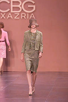 beige tweed jacket and skirt