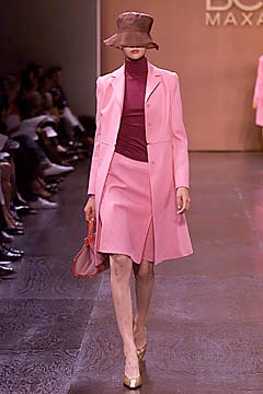 pink tailored coat with purple top