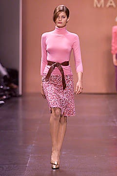 pink fitted top with multi skirt