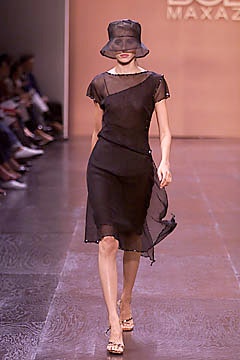 black silk fitted dress with hat