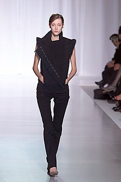 black fitted top and pants