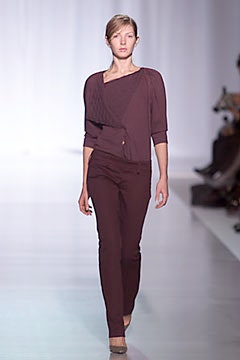 fitted brown top and slim pants