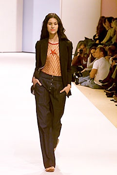 orange mesh sleeveless high-neck fitted ruched sheer top