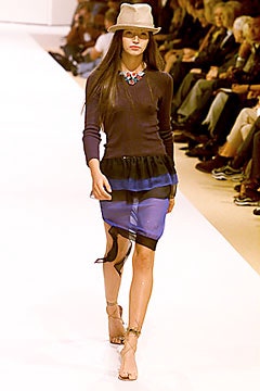 blue chiffon asymmetric fitted pleated sheer skirt