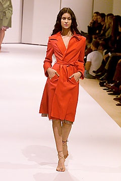 fitted red cotton trench coat