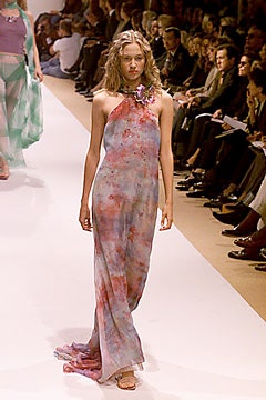 pink and purple silk gown