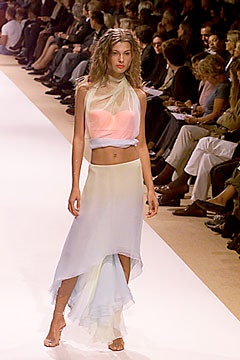 sheer layered top and asymmetric skirt