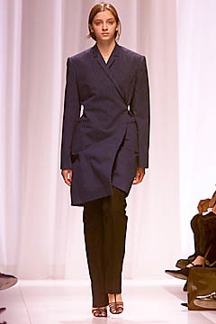 blue cotton long-sleeve collared tailored blazer