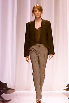 gray cotton slim pleated pants