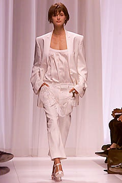 white silk long-sleeve collared tailored buttoned suit