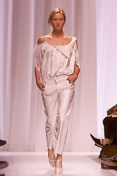 white silk short-sleeve off-shoulder relaxed ruffled flowing top