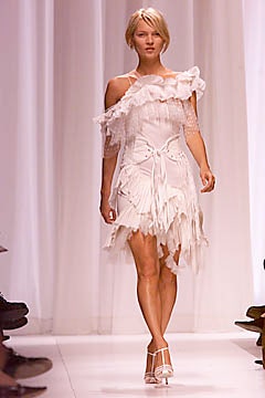 white ruffled off-shoulder dress