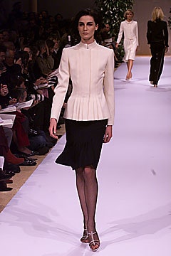 white fitted blazer with black skirt