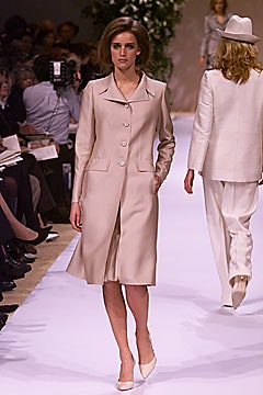 beige silk fitted coat