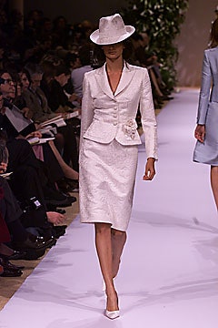 white tailored suit with hat