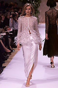 white silk blouse and skirt