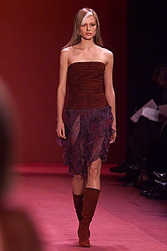 strapless ruffled mini dress with boots