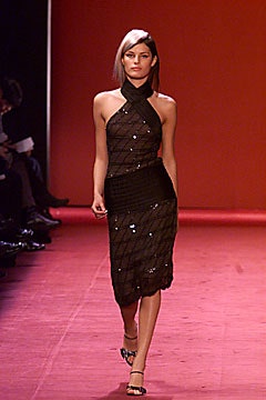 black sequined sleeveless dress