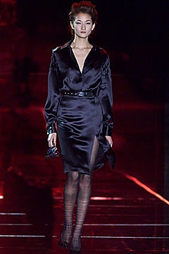 black silk fitted dress