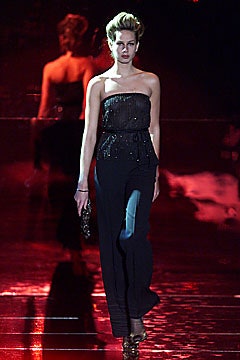 black silk strapless jumpsuit