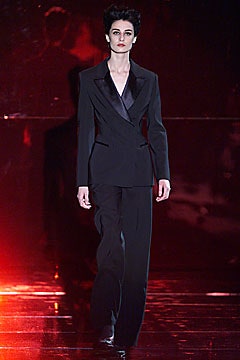 black tailored silk suit