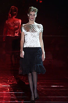 white silk short-sleeve high-neck fitted pleated shiny top