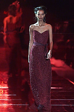 fitted red strapless gown