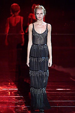 black silk sleeveless gown