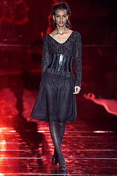 black midi dress with corset