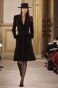 black fitted coat with hat