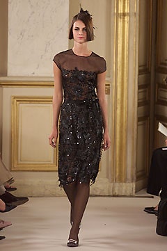 black silk lace embroidered dress