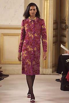 purple embroidered fitted coat