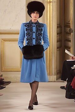 blue wool fitted coat