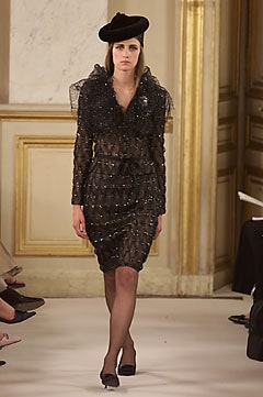 black beaded midi dress with hat