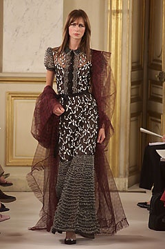 black and white embroidered maxi dress with maroon cape