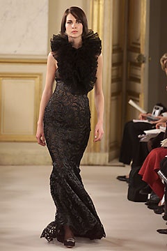 black lace fitted gown