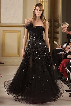 black strapless sequined gown