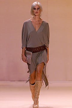 gray silk wrap dress