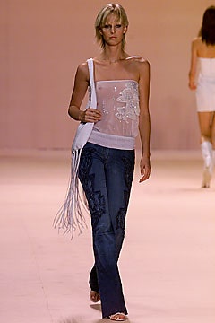 white embellished top with blue jeans